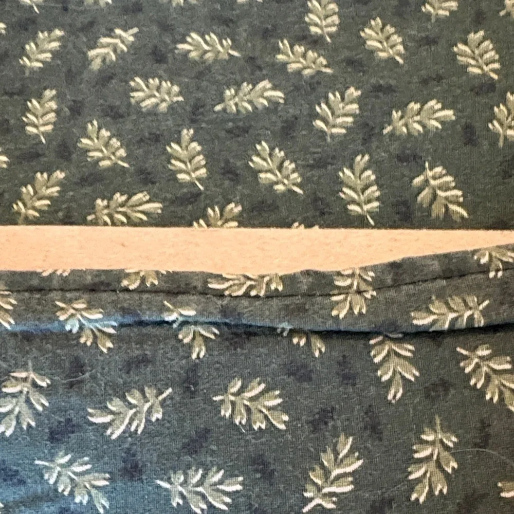 Double D Ranch Olive green Queen/full Flat Sheet with Leaf Design
